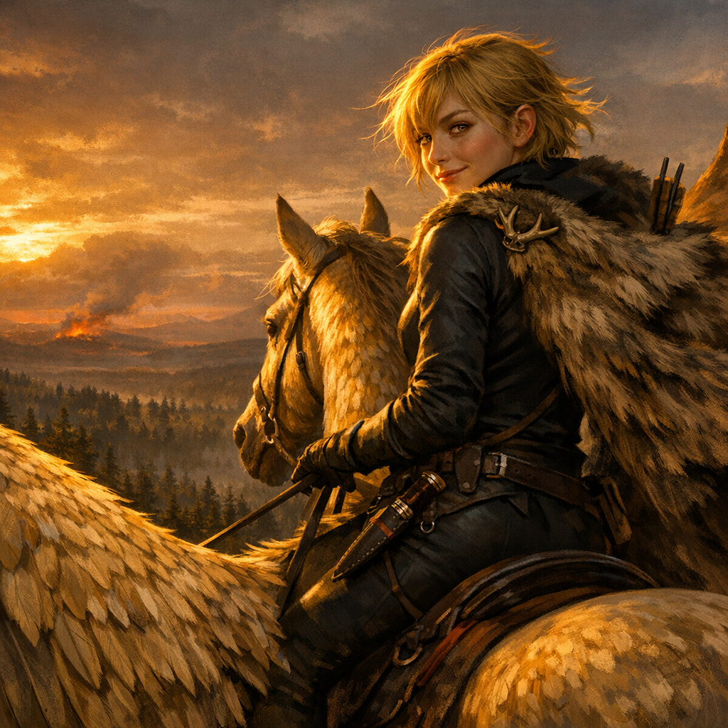 Virginia au Faraglass — known to Darrow as Mustang — depicted in gold-toned armor with sharp eyes and an expression that is neither fully trustworthy nor fully threatening, embodying the book's central question about who to trust and why.